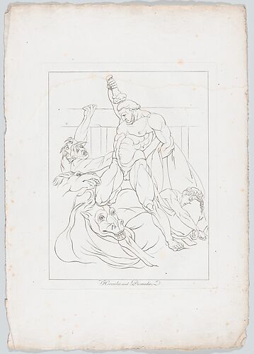 Hercules Slays Diomedes and his Flesh-Eating Mares (Apollodorus, II, 5, 8 and Quintus Smyrnaeus, VI, 247-250)