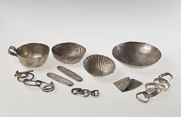Vessels, Ingots, and Chains from the El-Tod Treasure, Silver 