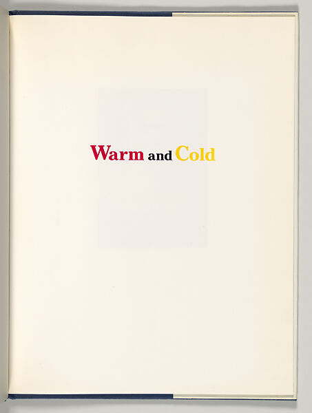 Warm and Cold, Donald Sultan (American, born Asheville, North Carolina, 1951), Artist's book (trade)