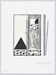 Artists Coming Together to Benefit Democratic Presidential Candidates (ACT), Robert Rauschenberg (American, Port Arthur, Texas 1925–2008 Captiva Island, Florida), Portfolio of 10 liIthographs by Rauschenberg (Tap), Franky Gehry (Study for Frank Gerhy House), John Baldessari (Two Opponents: Blue and Yellow), Ed Ruscha (Other), Jasper Johns (Pyre 2), Susan Rothenberg (K), Ellsworth Kelly (Orange), Elizabeth Murray (Tybid), Cecily Brown (Study After an Election by William Hogarth), and Richard Serra (Abu Ghrab)