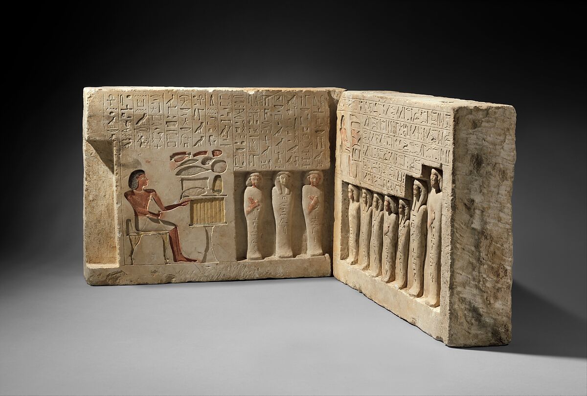 Reliefs from the Chapel of the Overseer of the Troops Sehetepibre, Limestone, paint