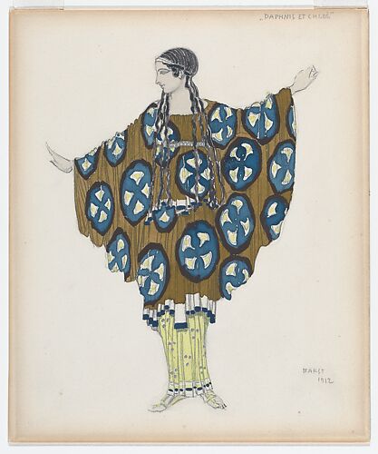 Costume Design for a Woman from the Village, for the Ballet 'Daphnis and Chloé', performed at the Théâtre du Châtelet in Paris, 1912