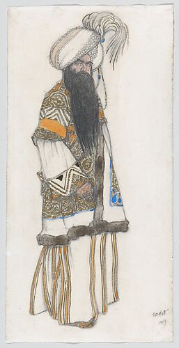 Costume Design for the 'Sultan Samarkand' for the Ballet 'Schéhérazade'