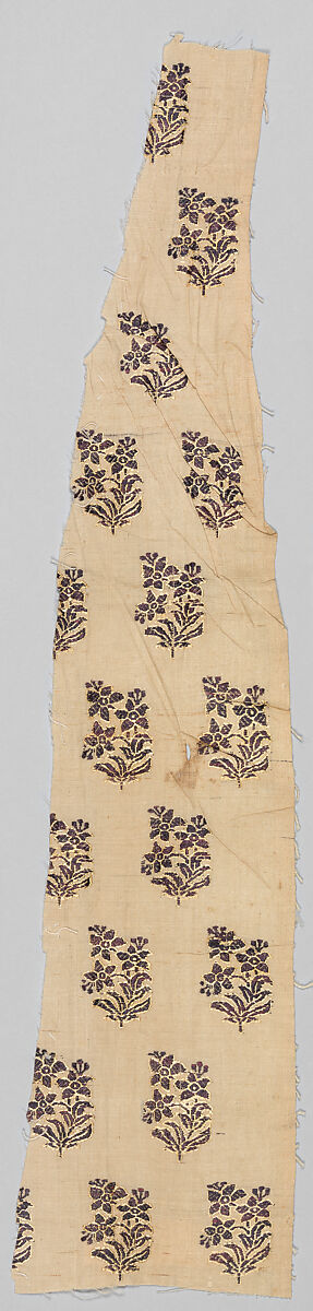 Textile Fragment, Silk and metal wrapped thread; brocaded 