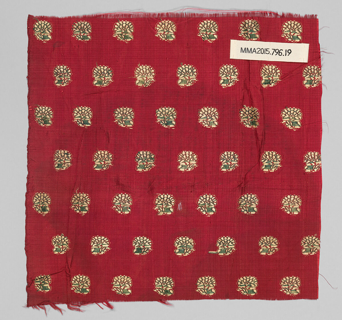 Textile Fragment, Silk; brocaded