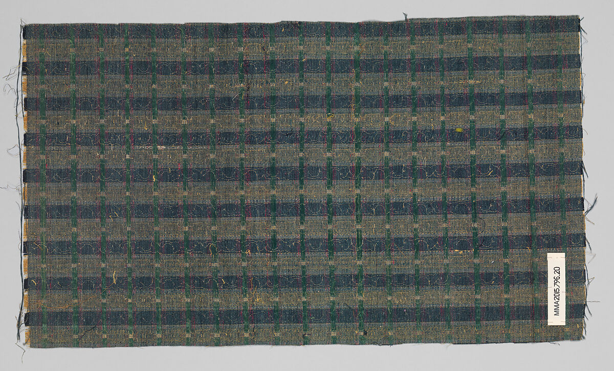 Textile Fragment, Silk and metal wrapped thread; brocaded