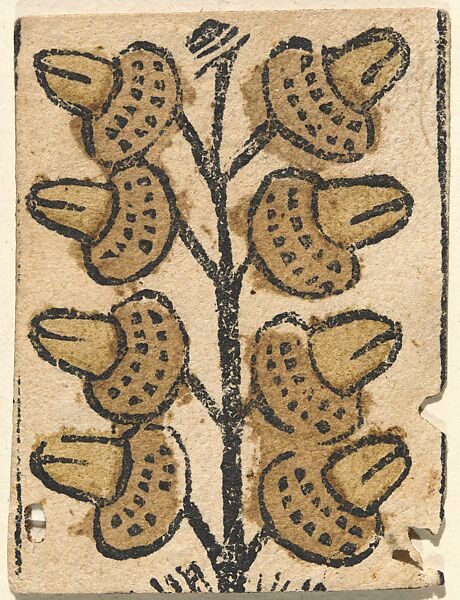 8 of Acorns, Woodcut on paper with coloring, German 