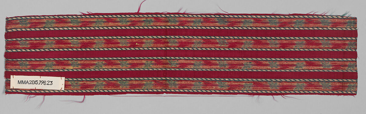 Textile Fragment, Silk and metallic thread; brocaded