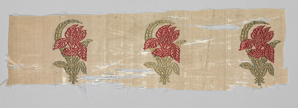Textile Fragment, Silk and metallic thread 