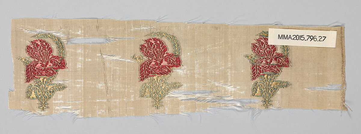 Textile Fragment, Silk and metallic thread