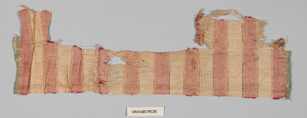 Textile Fragment, Satin, silk thread