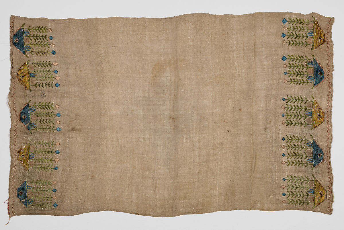 Towel, Silk; embroidered