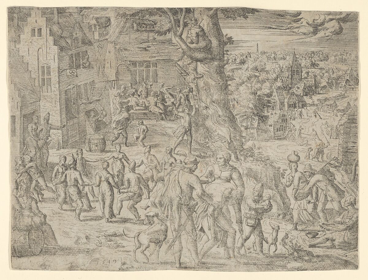 The Village Fair, Possibly by Peeter van der Borcht (Flemish, died 1763), Etching 