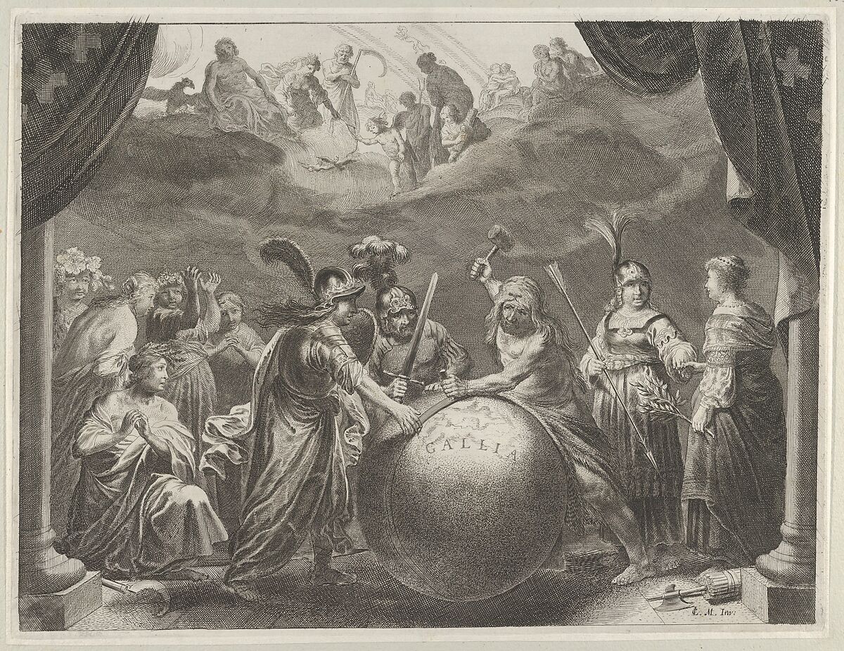Plate 12: Allegory on the Discord in France, from Caspar Barlaeus, "Medicea Hospes", Pieter Nolpe (Dutch, 1613/1614–1652/1653), Etching 