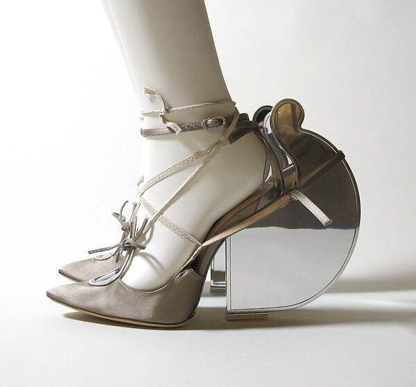 Ensemble, Maison Margiela (French, founded 1988), (a) synthetic, silk, metal; (b, c) leather, silk, metal, synthetic, French