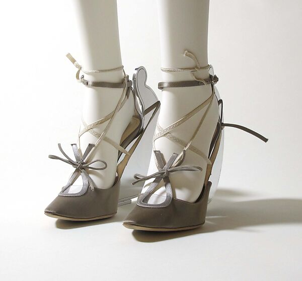 Ensemble, Maison Margiela (French, founded 1988), (a) synthetic, silk, metal; (b, c) leather, silk, metal, synthetic, French