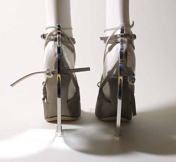 Ensemble, Maison Margiela (French, founded 1988), (a) synthetic, silk, metal; (b, c) leather, silk, metal, synthetic, French