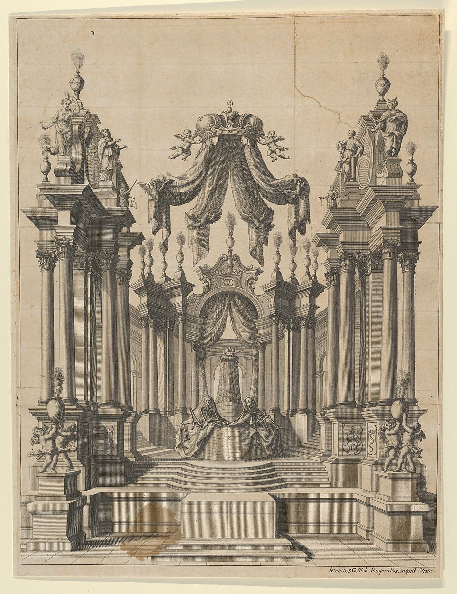 Catafalque, Jeremias Gottlob Rugendas (German, 1711–1772), Engraving 