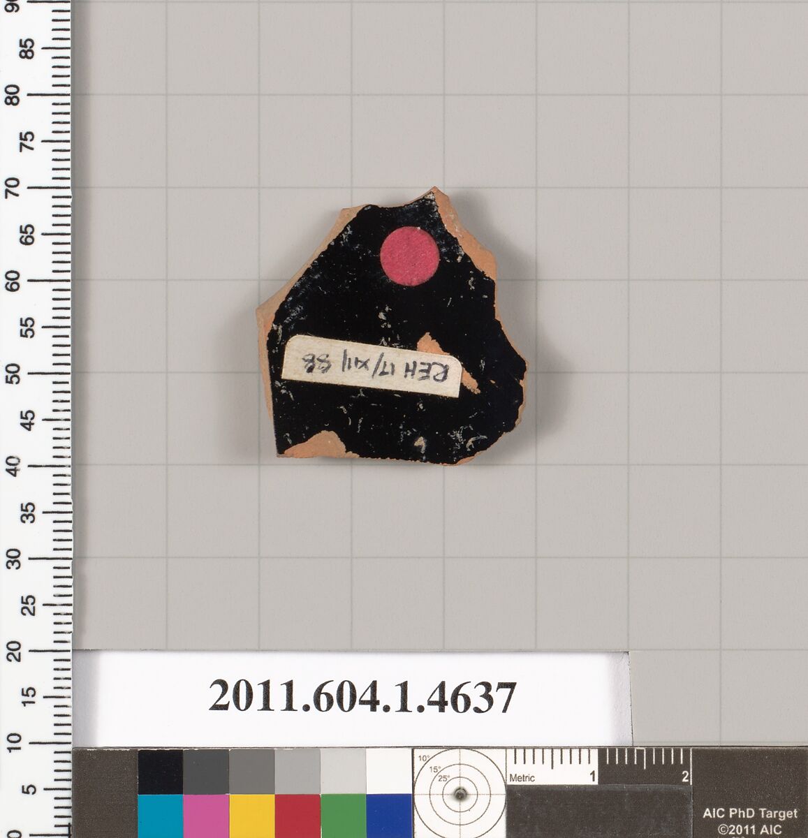 Terracotta fragment of a kylix (drinking cup), Terracotta, Greek, Attic