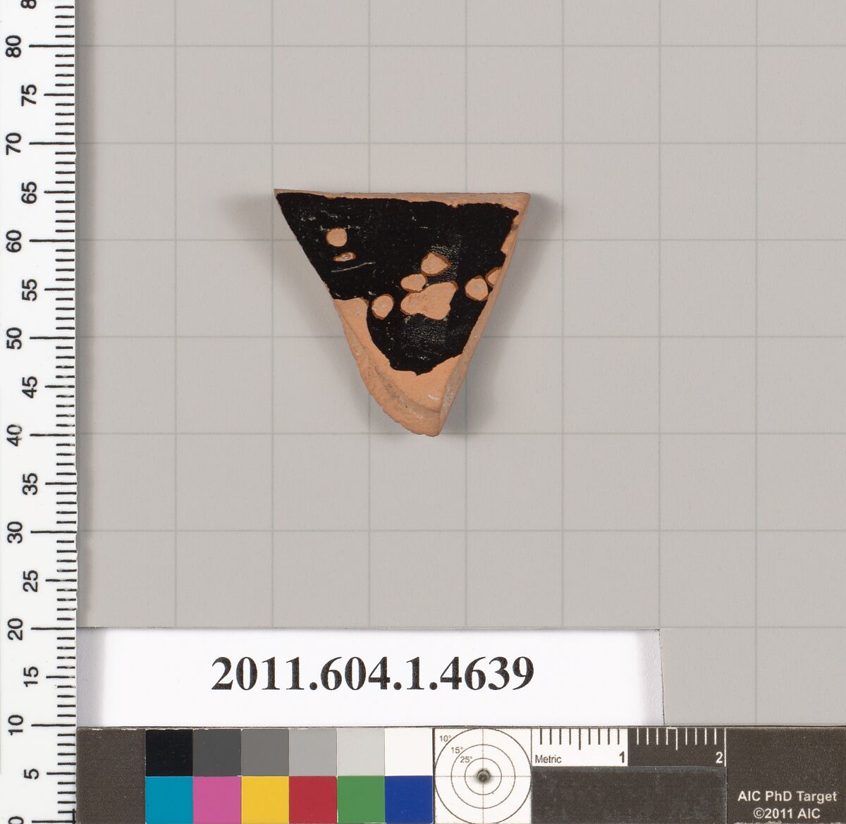 Terracotta fragment of a kylix (drinking cup), Terracotta, Greek, Attic