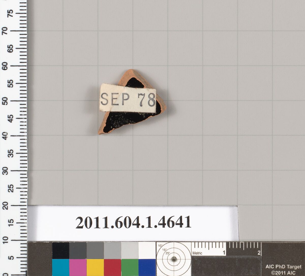 Terracotta fragment of a kylix (drinking cup), Terracotta, Greek, Attic