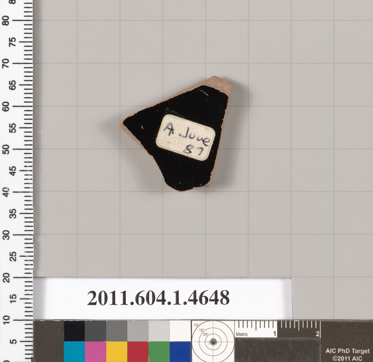 Terracotta fragment of a kylix (drinking cup), Terracotta, Greek, Attic
