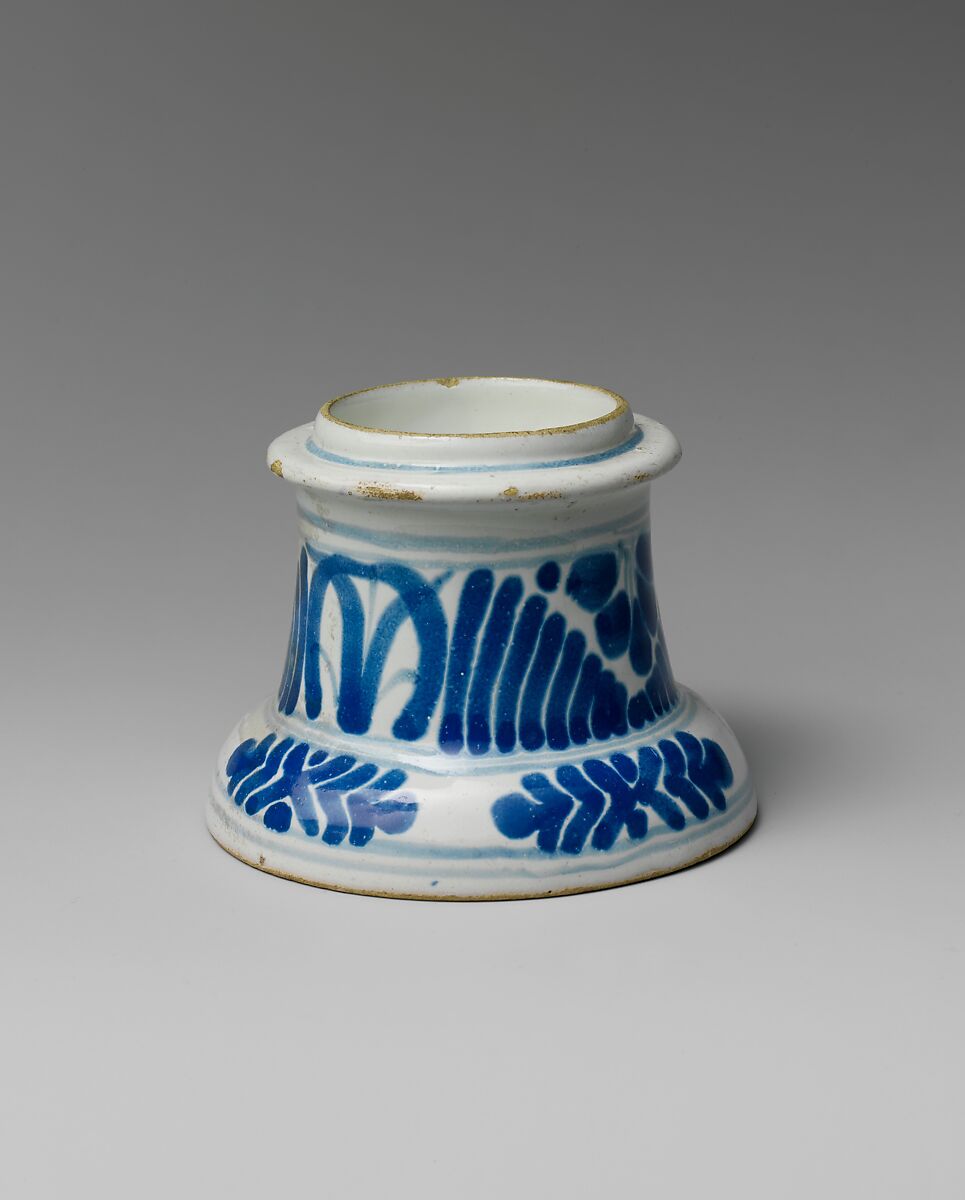 Saltcellar, Tin-glazed earthenware, Mexican 