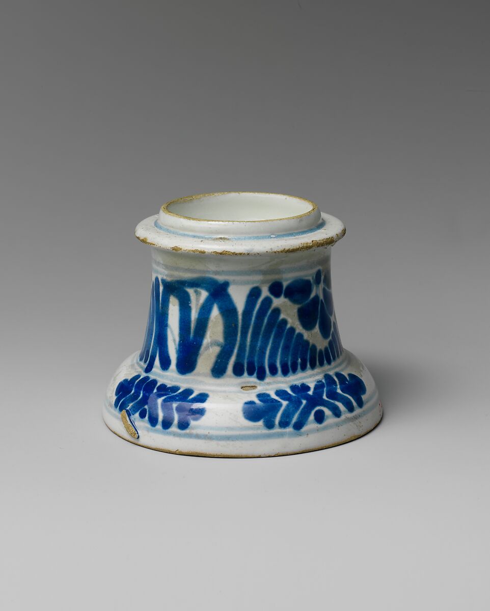 Saltcellar, Tin-glazed earthenware, Mexican