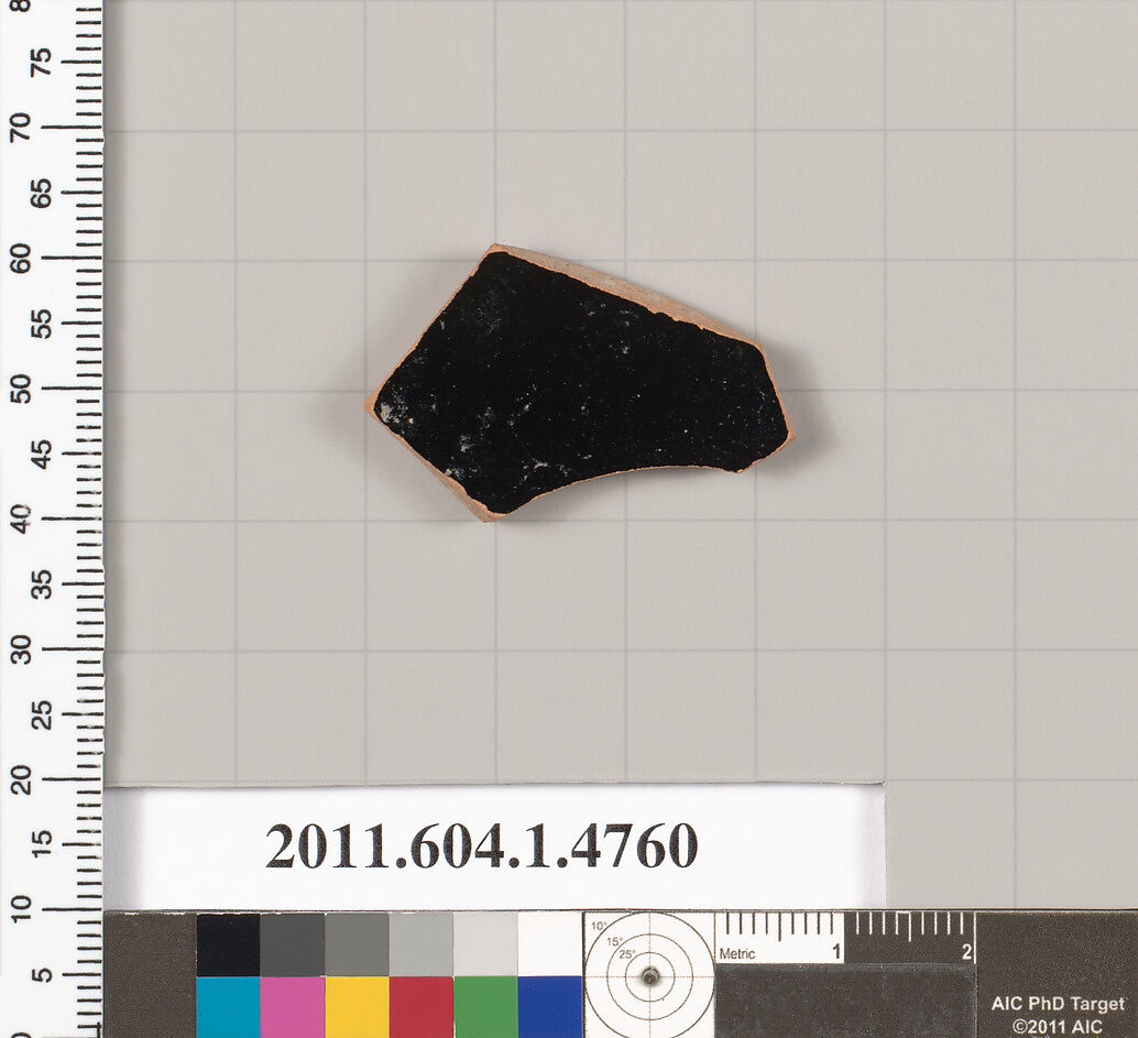 Terracotta fragment of a kylix (drinking cup), Terracotta, Greek, Attic