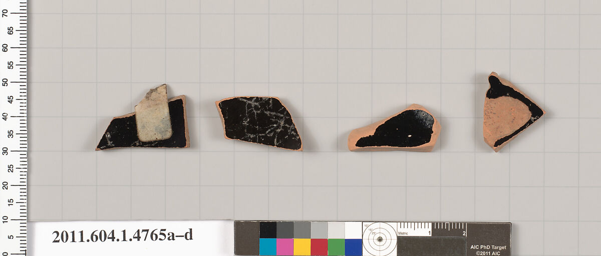 Terracotta fragments of kylikes (drinking cups), Terracotta, Greek, Attic