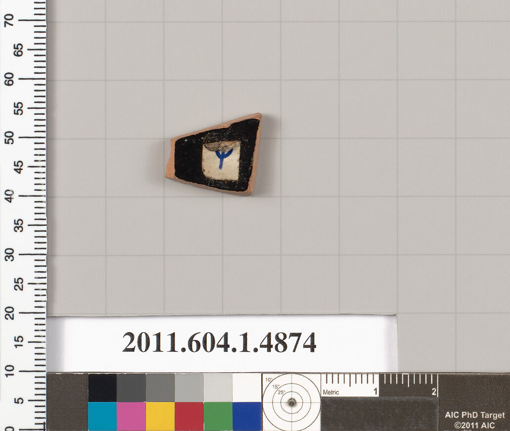 Terracotta fragment of a kylix (drinking cup), Terracotta, Greek, Attic