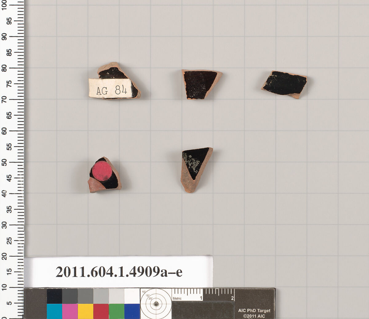 Terracotta fragments of kylikes (drinking cups), Terracotta, Greek, Attic