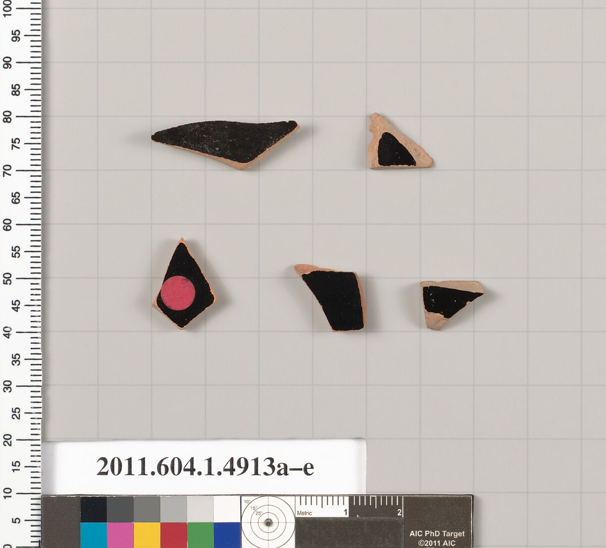 Terracotta fragments of kylikes (drinking cups), Terracotta, Greek, Attic