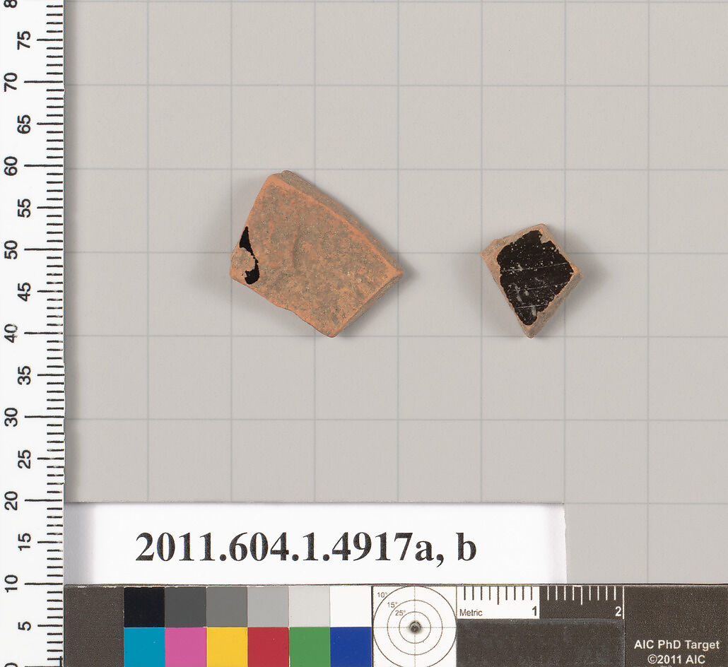 Terracotta fragments of kylikes (drinking cups), Terracotta, Greek, Attic