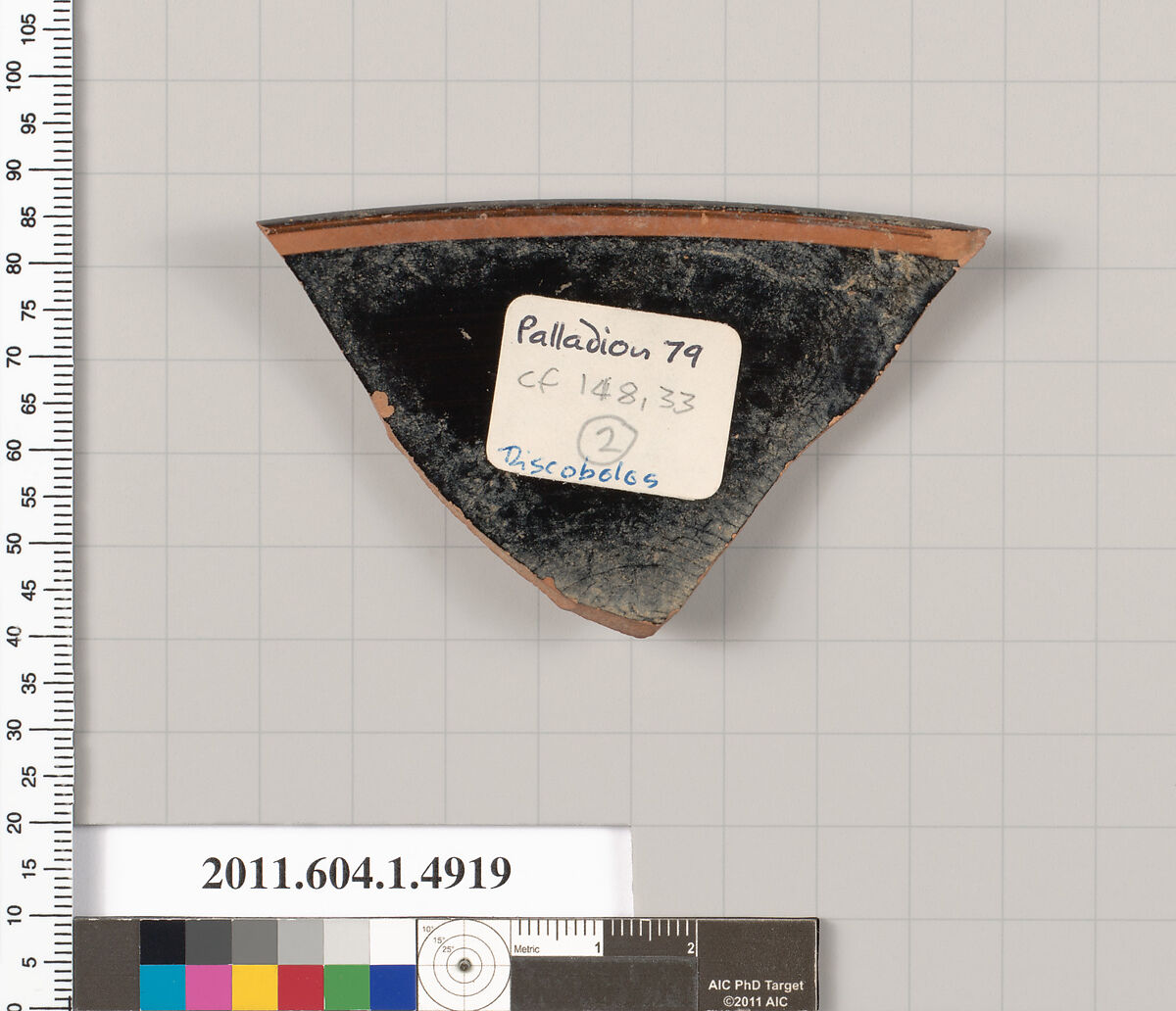 Terracotta rim fragment of a kylix (drinking cup), Terracotta, Greek, Attic