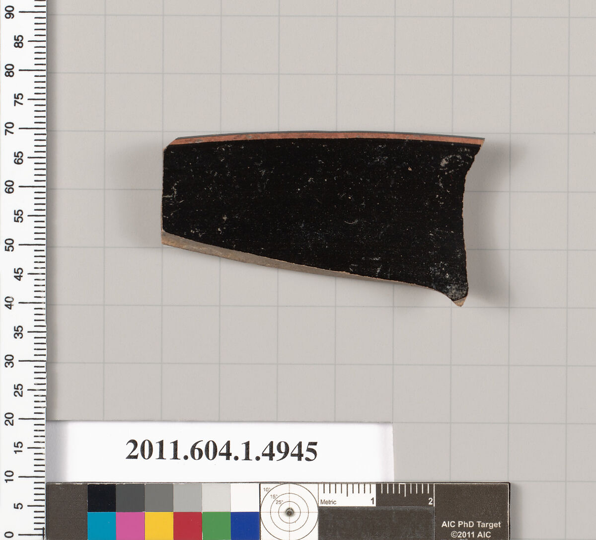 Terracotta rim fragment of a kylix (drinking cup), Terracotta, Greek, Attic
