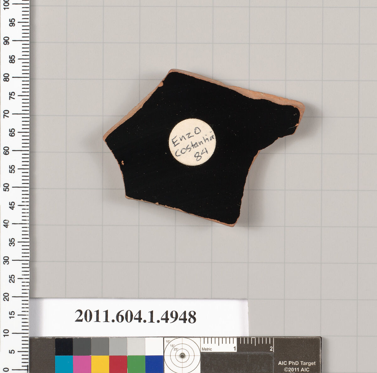 Terracotta fragment of a kylix (drinking cup), Terracotta, Greek, Attic
