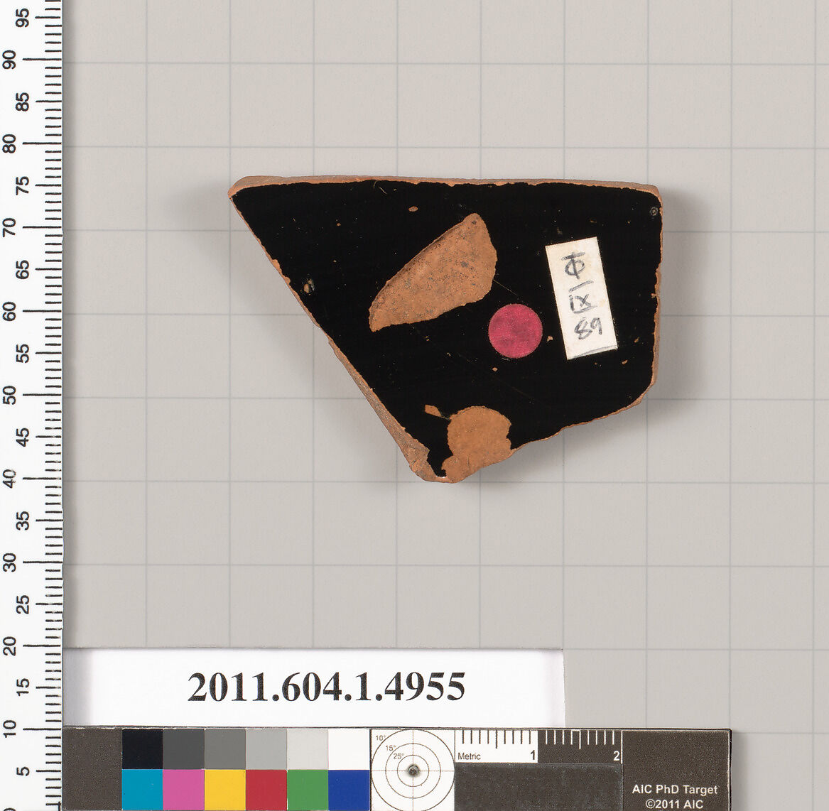 Terracotta fragment of a kylix (drinking cup), Terracotta, Greek, Attic