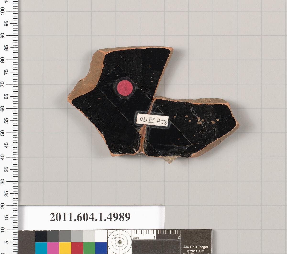 Terracotta fragment of a kylix (drinking cup), Terracotta, Greek, Attic