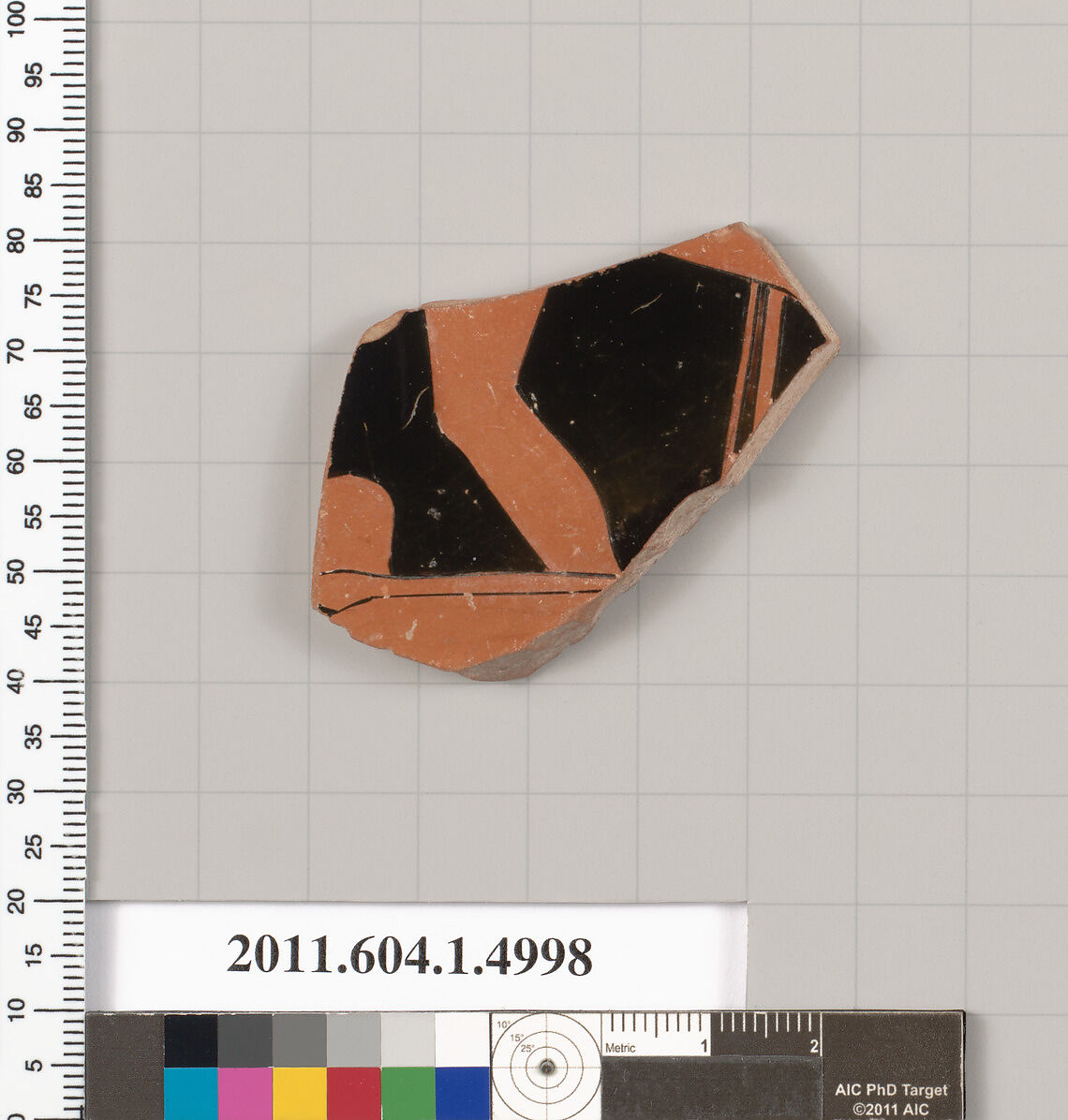 Terracotta fragment of a kylix (drinking cup), Terracotta, Greek, Attic