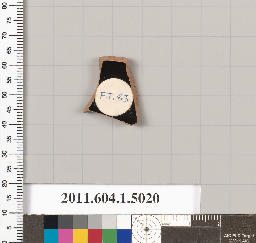 Terracotta fragment of a kylix (drinking cup), Terracotta, Greek, Attic