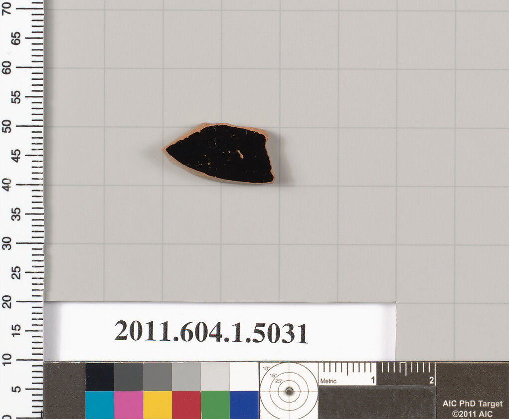 Terracotta fragment of a kylix (drinking cup), Terracotta, Greek, Attic
