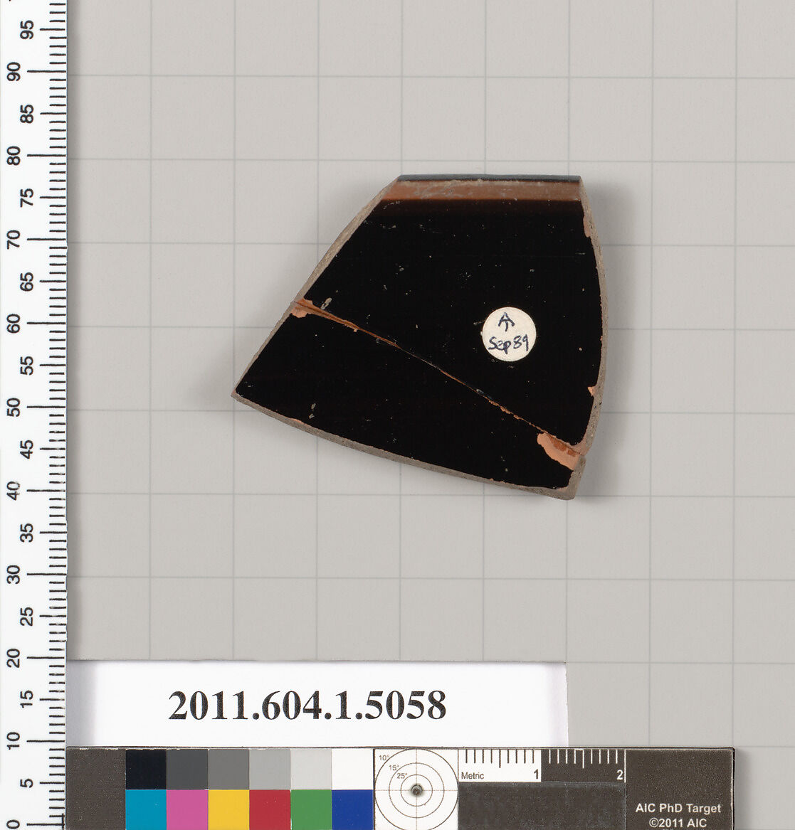 Terracotta fragment of a kylix (drinking cup), Terracotta, Greek, Attic