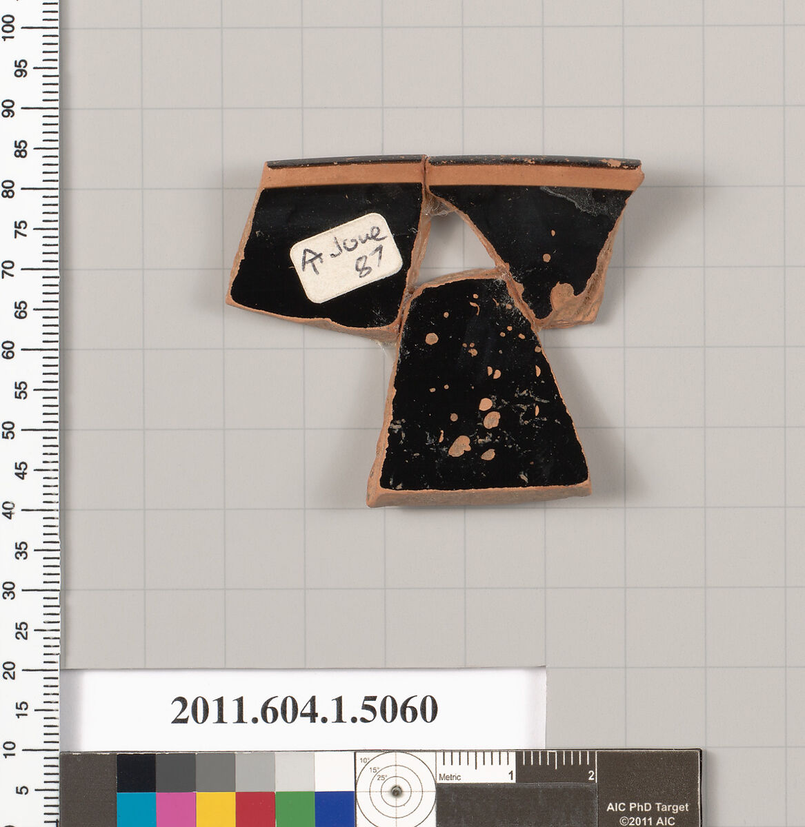 Terracotta rim fragment of a kylix (drinking cup), Terracotta, Greek, Attic