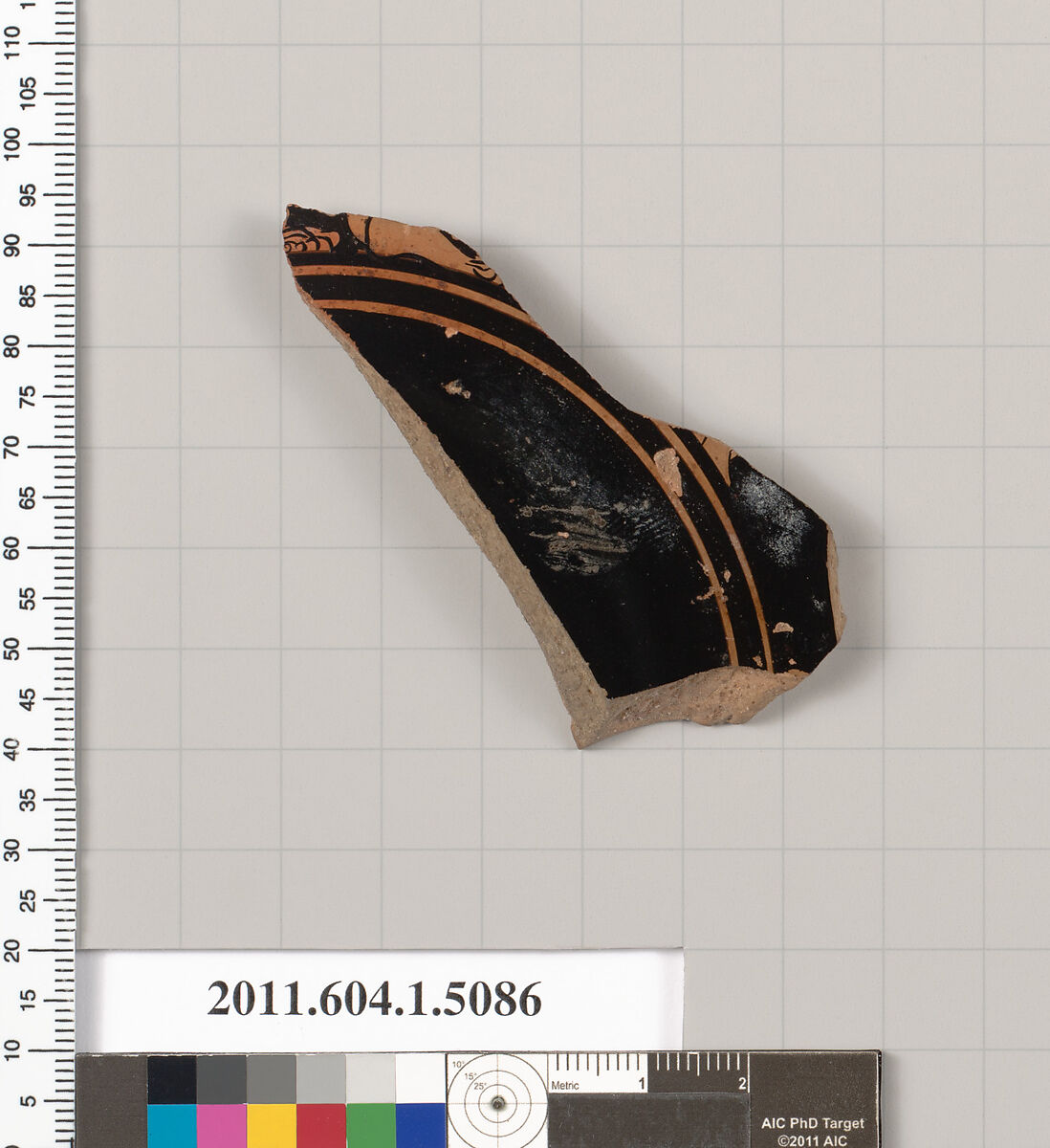 Terracotta fragment of a kylix (drinking cup), Terracotta, Greek, Attic