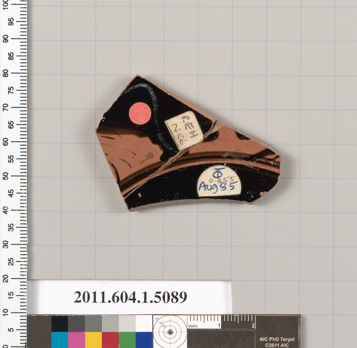 Terracotta fragment of a kylix (drinking cup), Terracotta, Greek, Attic