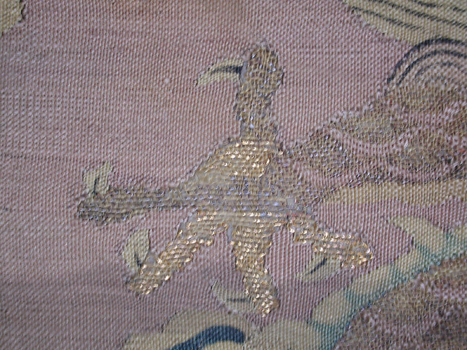 Fragment, Silk, metallic thread;  lined with silk, China
