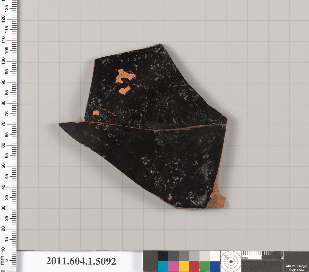 Terracotta fragment of a kylix (drinking cup), Terracotta, Greek, Attic