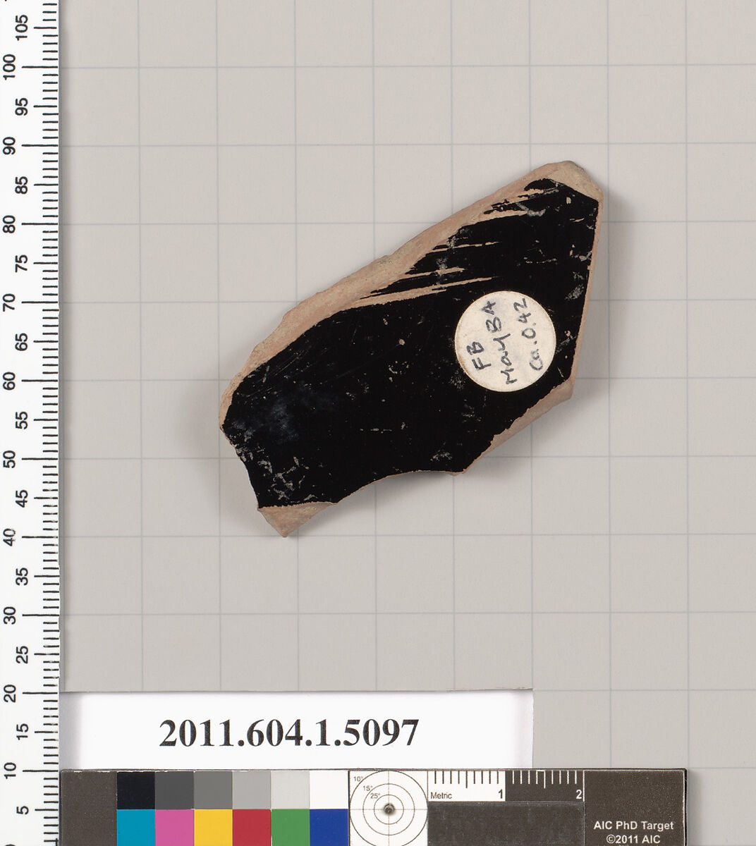 Terracotta fragment of a kylix (drinking cup), Terracotta, Greek, Attic