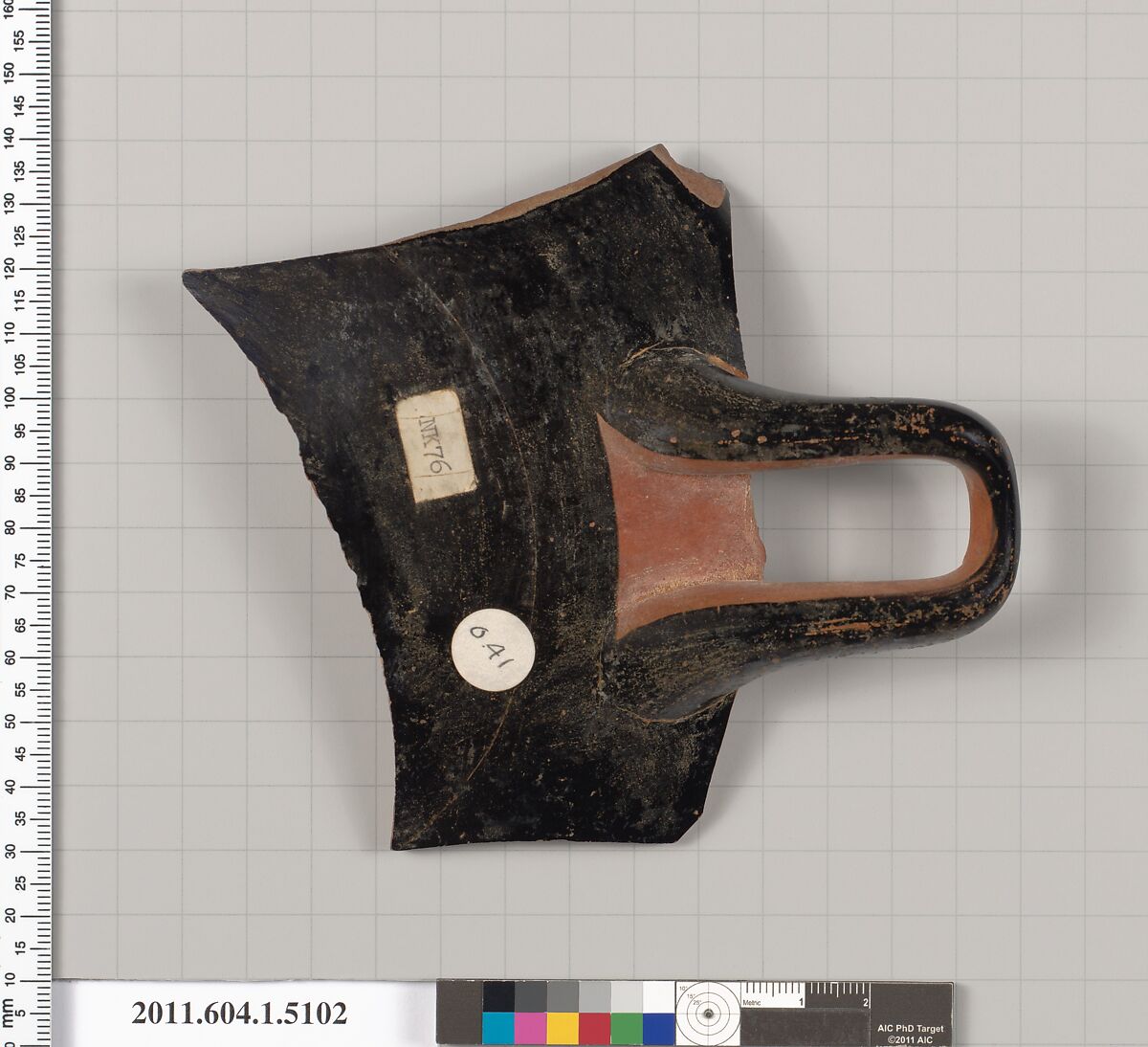Terracotta rim fragment of a kylix (drinking cup), Terracotta, Greek, Attic